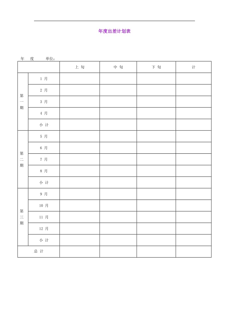 年度出差计划表.doc_第1页