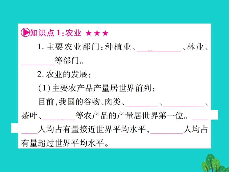 中考地理总复习八上第四章中国的主要产业课件湘教版.pptx_第1页