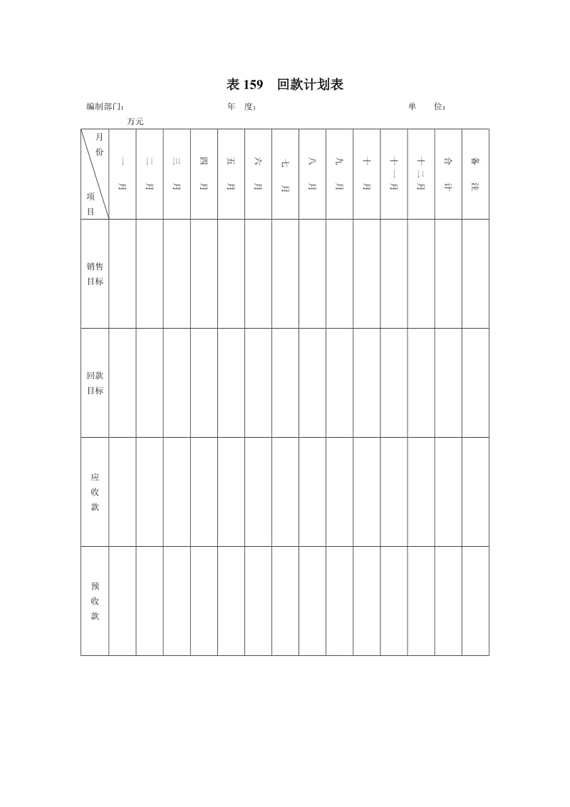 回款计划表格式.doc_第1页