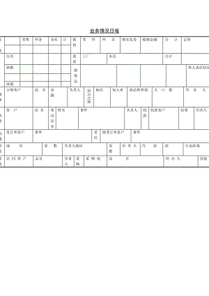 业务情况日报表（表格模板、doc格式）.doc