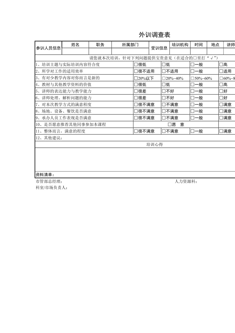 外训调查表模板.doc_第1页