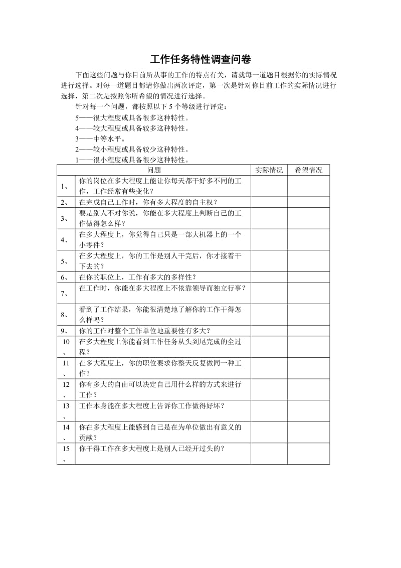 工作任务特性调查问卷.doc_第1页