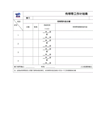 传帮带工作计划表（表格模板、doc格式）.doc