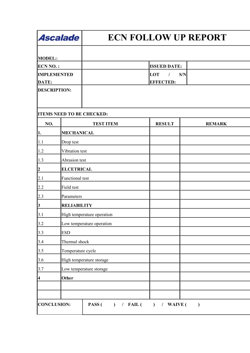 ecn follow up report（表格模板、doc格式）.doc_第1页