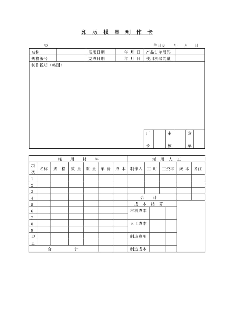 印版模具制作卡样(doc1).doc_第1页