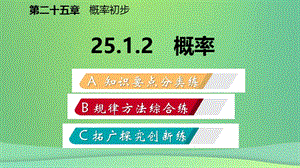 九年级数学上册概率初步25.1随机事件与概率25.1.2概率（作业本）课件新人教版.pptx