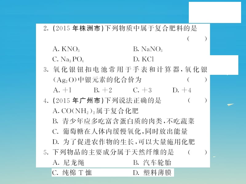 九年级化学下册第11单元化学与社会发展自我测评课件（新版）鲁教版.pptx_第2页