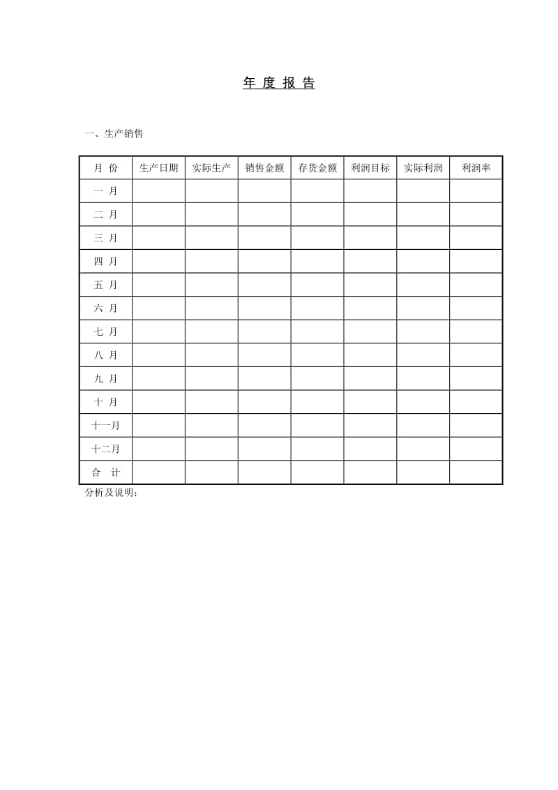 年度报告（表格模板、doc格式）.doc_第1页