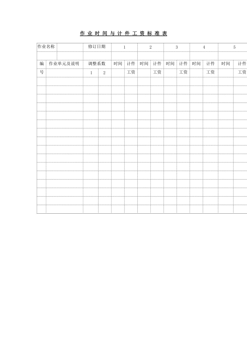 作业时间与计件工资标准表word模板.doc_第1页