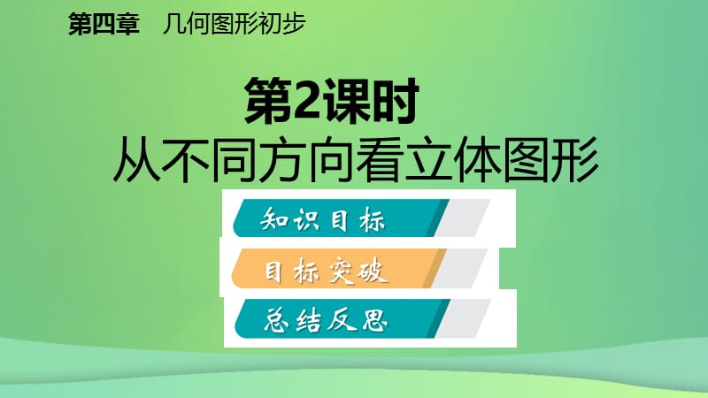 七年级数学4.1几何图形4.1.1立体图形与平面图形第2课时折叠、展开与从不同的方向观察几何体听课（1）课件.pptx_第1页