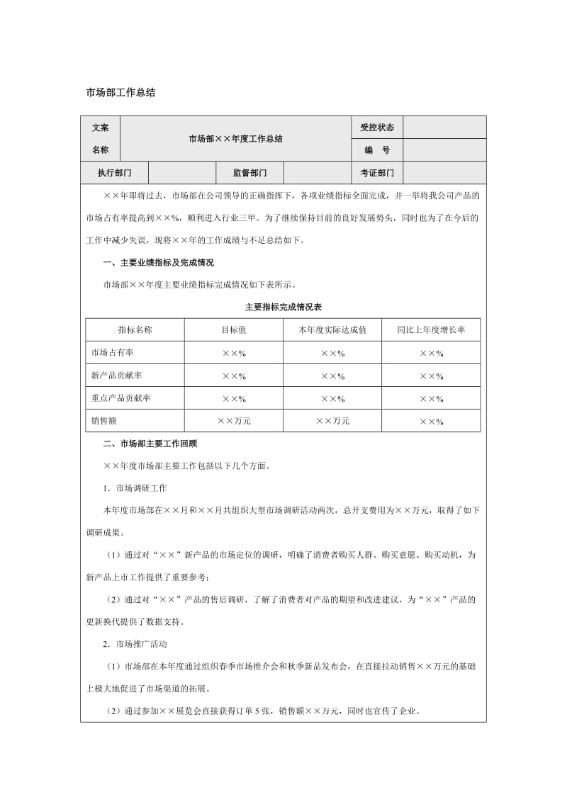 市场部工作总结word模板.doc_第1页