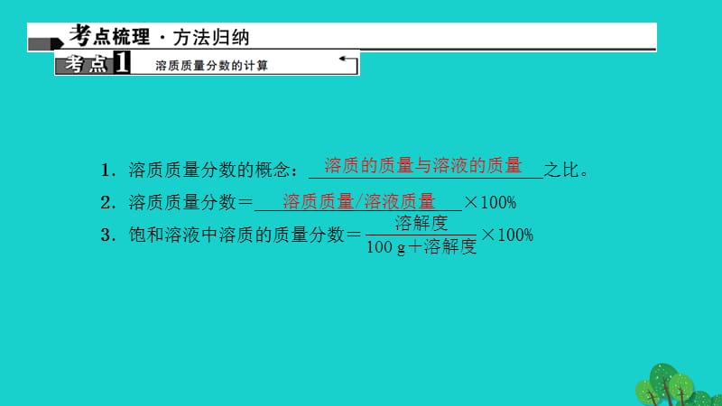 中考化学第1篇考点聚焦第17讲溶液的浓度课件.pptx_第1页