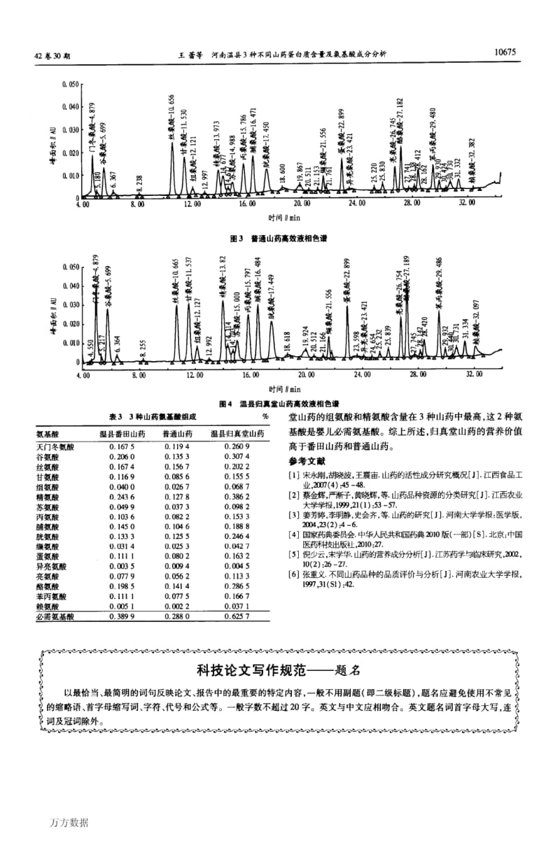 河南温县3种不同山药蛋白质含量及氨基酸成分分析.pdf_第3页