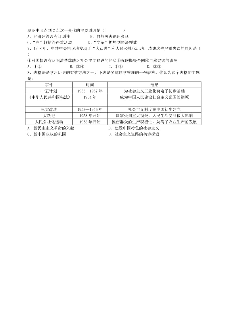 《第6课艰难曲折的探索历程》导学稿-教学文档.doc_第3页