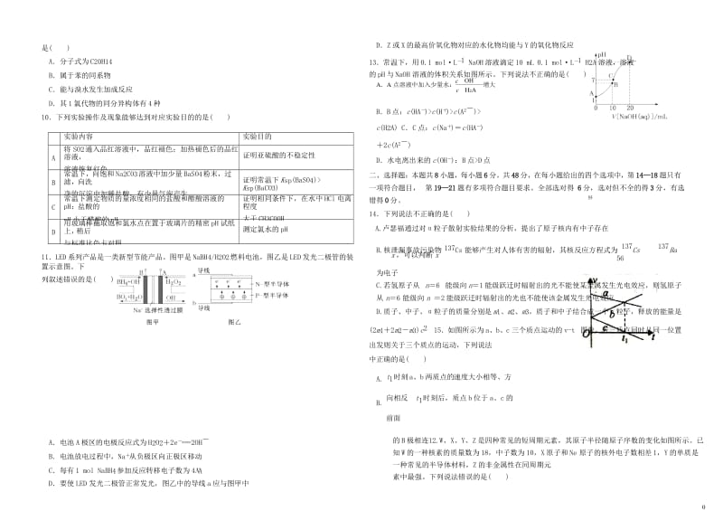 黑龙江省大庆实验中学2018届高三理综得分训练试题二201805290223.doc_第3页