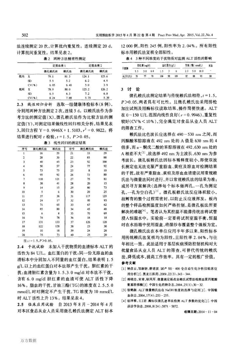 微孔赖氏法在食品从业人员检测ALT的应用.pdf_第2页