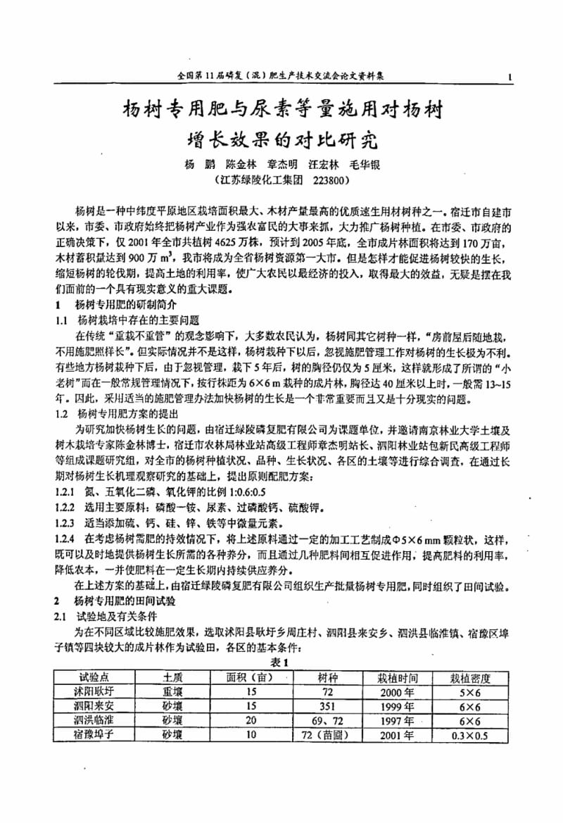 杨树专用肥与尿素等量施用对杨树增长效果的对比研究.pdf_第1页