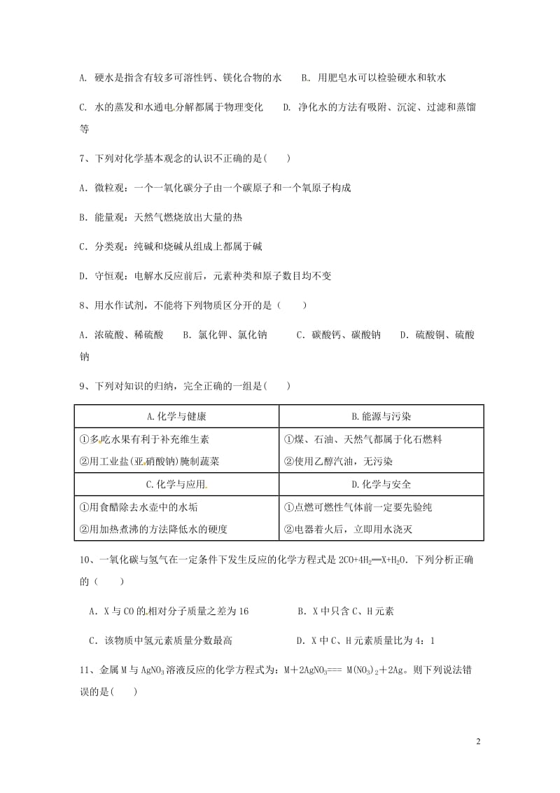 广东省汕头市潮南区2018年初中化学毕业生学业考试模拟试题20180524234.doc_第2页