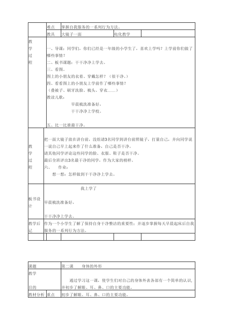 一年级健康教案-教学文档.doc_第2页