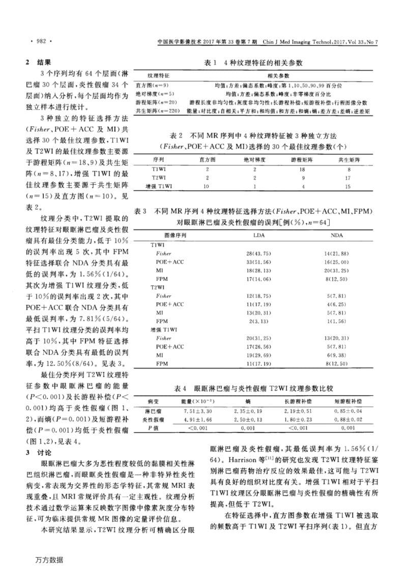 常规MRI纹理分析鉴别诊断眼眶淋巴瘤与炎性假瘤.pdf_第3页