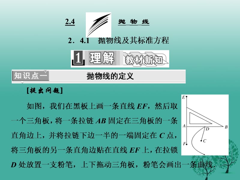 高中数学 2_4_1 抛物线及其标准方程课件 新人教A版选修2-1..ppt_第1页