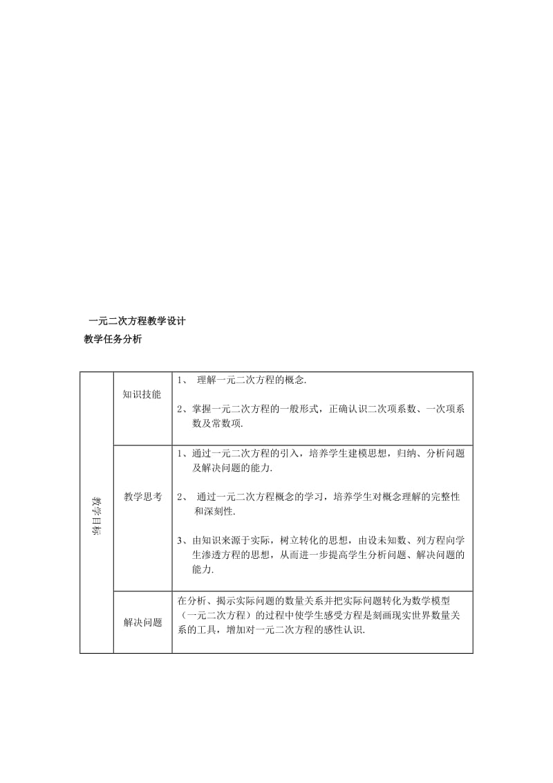 一元二次方程教学设计-教学文档.doc_第1页