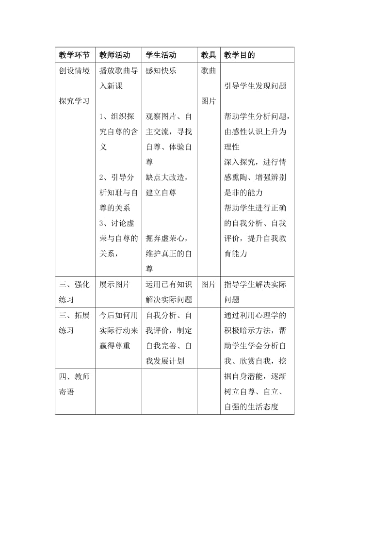 《自尊是人人都需要的》教学设计文档-教学文档.doc_第2页