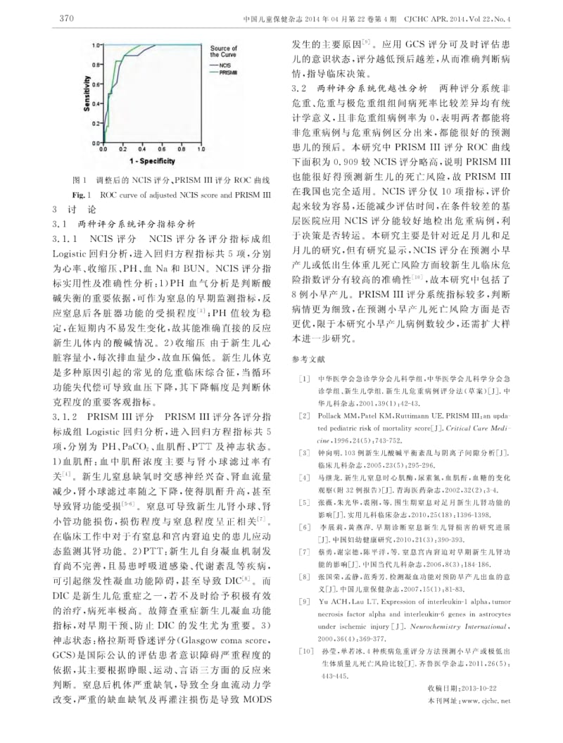 新生儿危重病例评分和第三代小儿死亡危险评分预测危重新生儿死亡风险比较.pdf_第3页