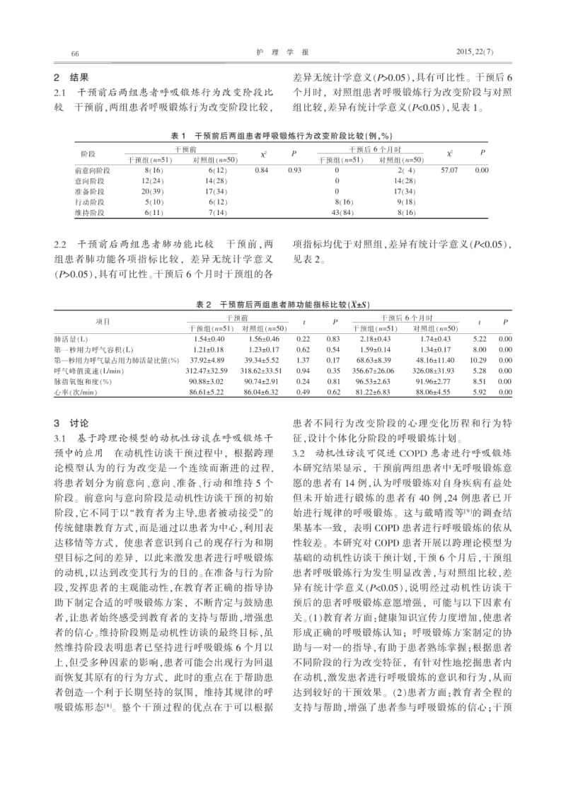 动机性访谈促进慢性阻塞性肺疾病患者呼吸锻炼的效果分析.pdf_第3页