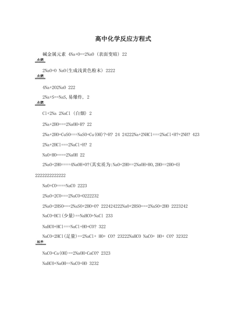 最新高中化学反应方程式优秀名师资料.doc_第1页