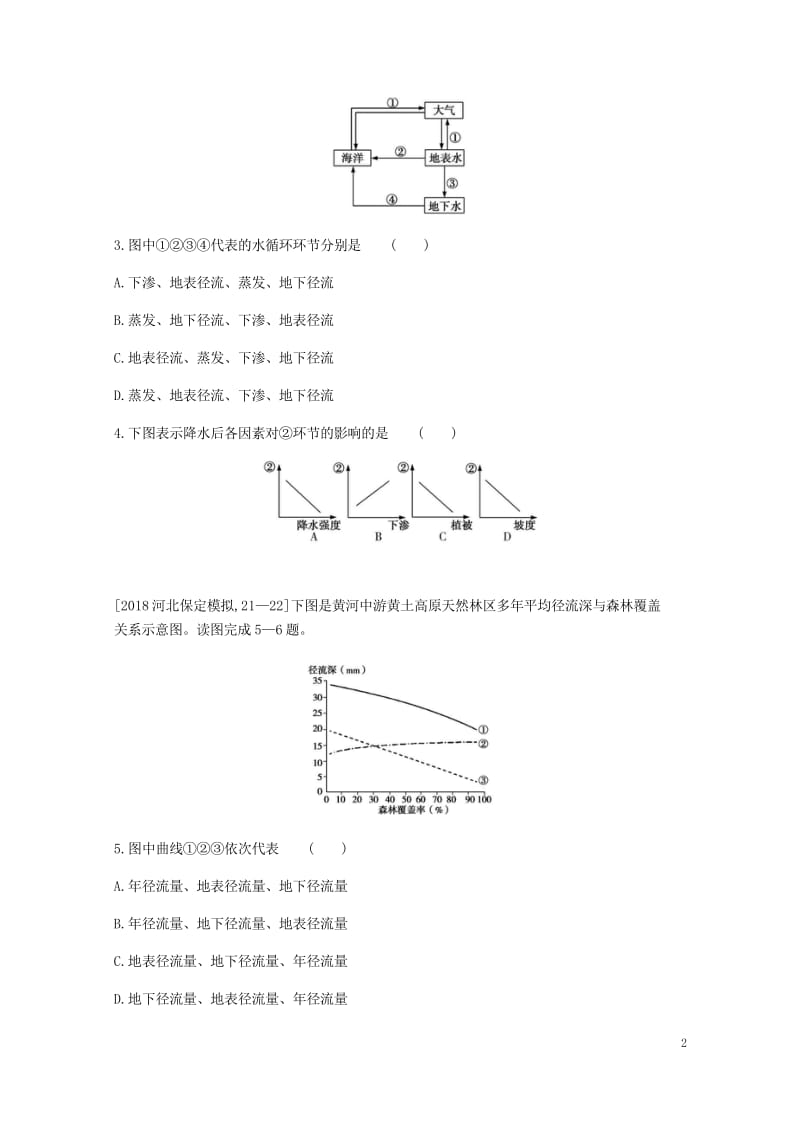 中考地理一轮复习第四单元地球上的水习题2018052337.wps_第2页