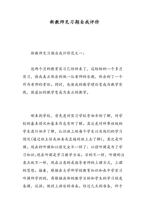 新教师见习期自我评价.doc