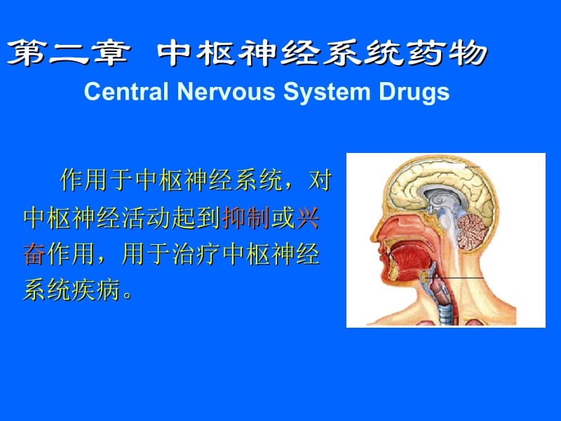 第二章中枢神经系统药物CentralNervousSystemDrugs名师编辑PPT课件.ppt_第1页