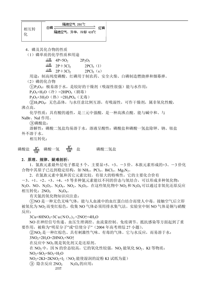 最新高考化学58个考点精讲_考点23_氮和磷优秀名师资料.doc_第2页