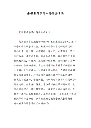 暑假教师学习心得体会3篇.doc