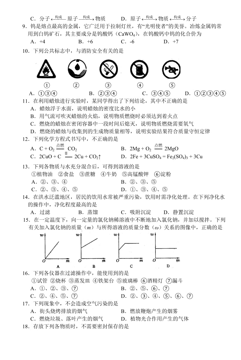 最新06通州二模中考模拟试题初三化学试卷名师精心制作资料.doc_第2页