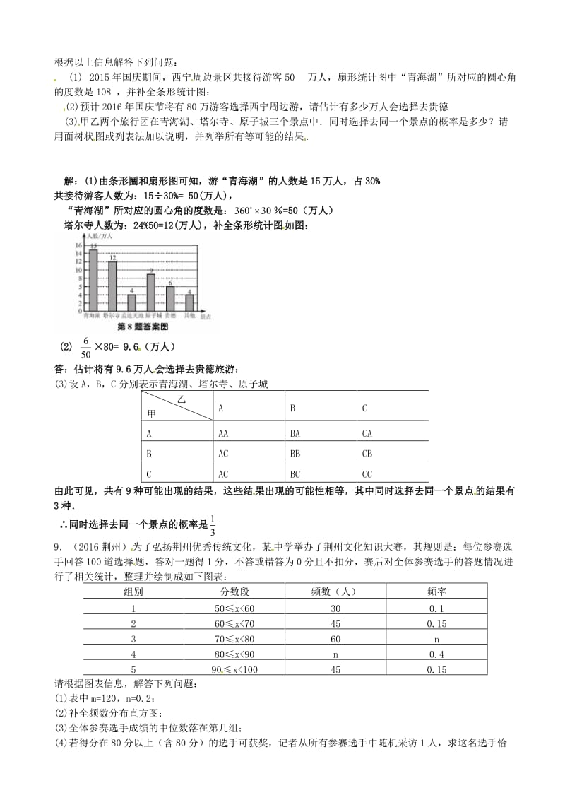 2017年中考数学专题复习《统计和概率》同步练习(二)有答案.doc_第2页