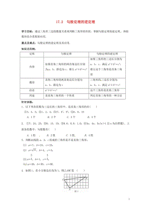 内蒙古呼和浩特市赛罕区八年级数学下册17勾股定理17.2勾股定理的逆定理学案无答案新版新人教版201.doc