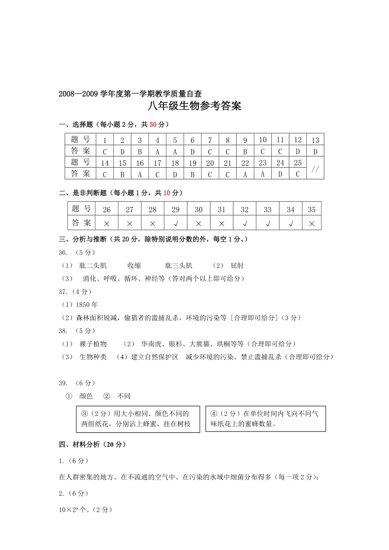 最新8年级生物参考答案名师精心制作资料.doc_第1页