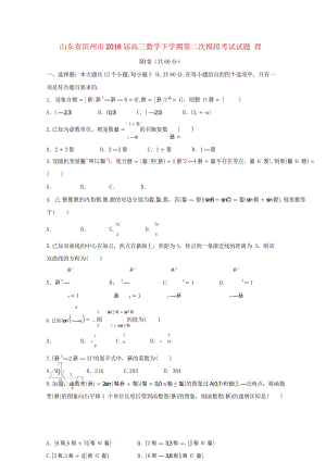 山东省滨州市2018届高三数学下学期第二次模拟考试试题理201805171769.wps