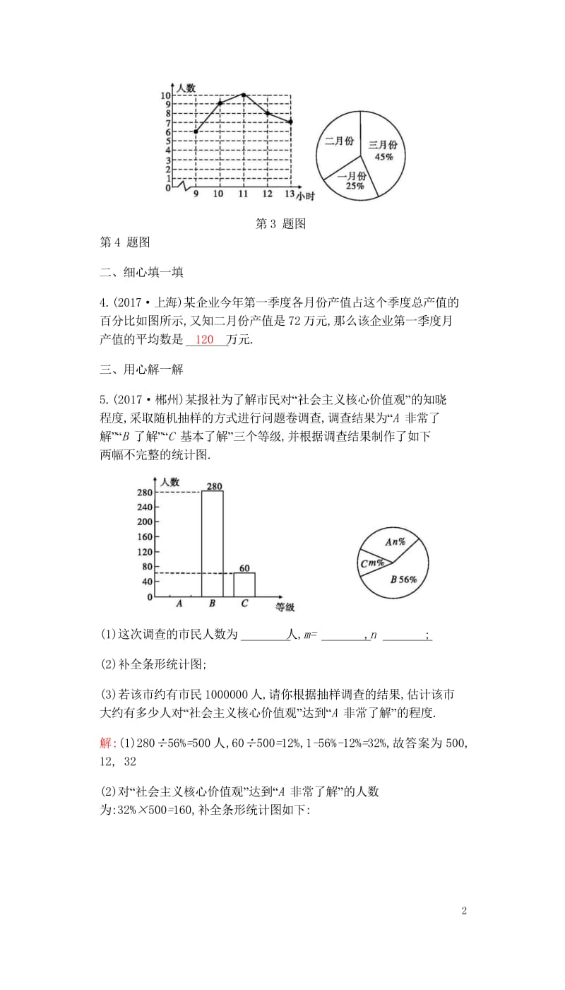 2018届中考数学复习第三部分统计与概率第三十二课时频数与统计图练习20180429346.wps_第2页