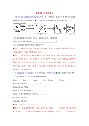 2018年中考化学大题狂做系列专题05分子和原子含解析2018042915.doc