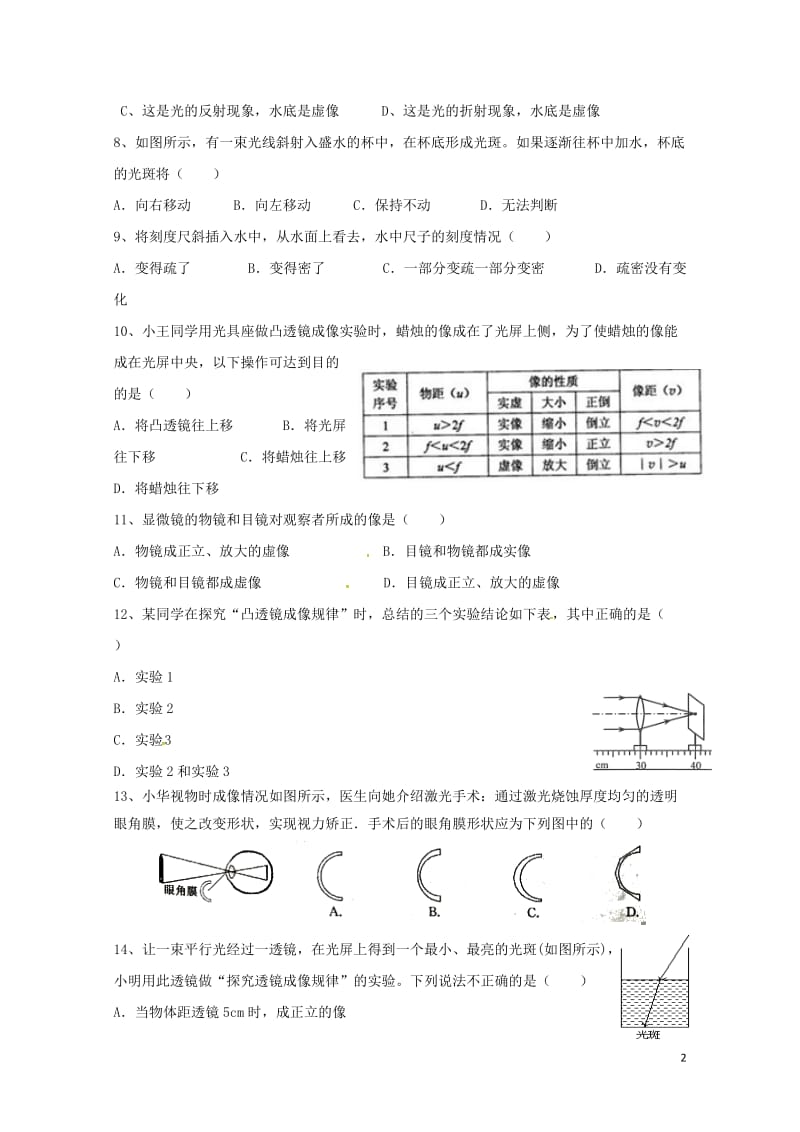 江苏省沭阳县2017_2018学年八年级物理下学期第二次月考试题苏科版20180428342.doc_第2页