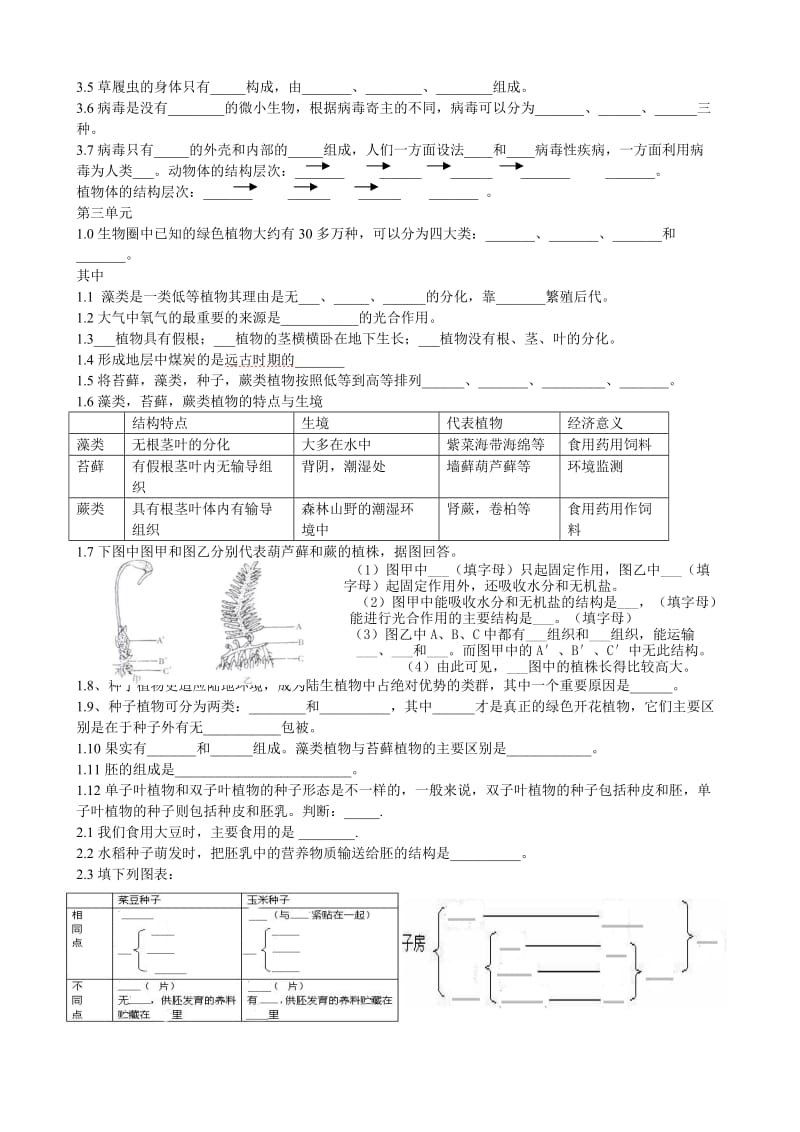 最新初二生物上学期知识总结名师精心制作教学资料.doc_第3页