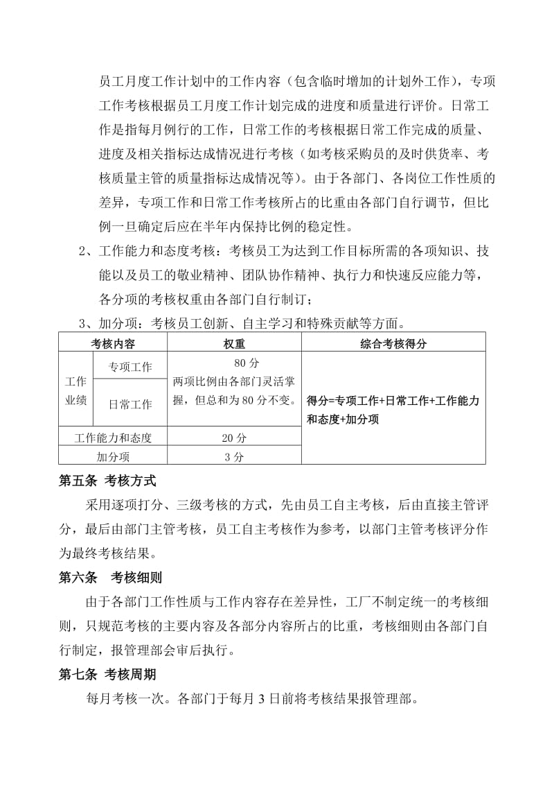 最新员工绩效考核管理办法名师精心制作教学资料.doc_第2页