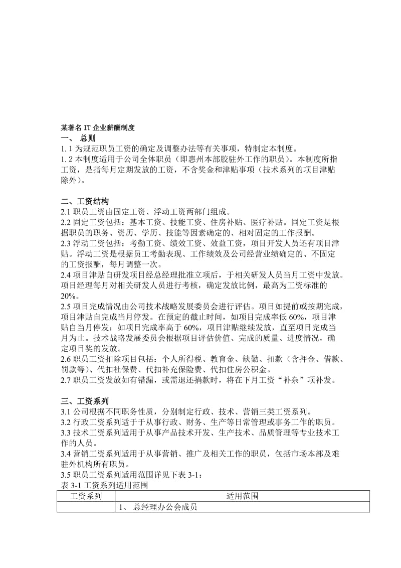 最新某著名IT企业薪酬制度课件名师精心制作教学资料.doc_第1页