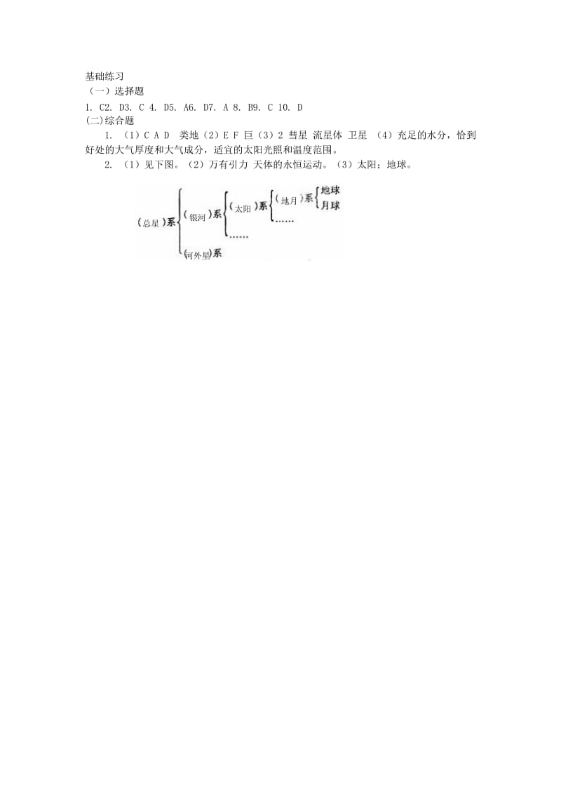 最新鲁教版选修1：1.1《宇宙概观》测试名师精心制作教学资料.doc_第3页