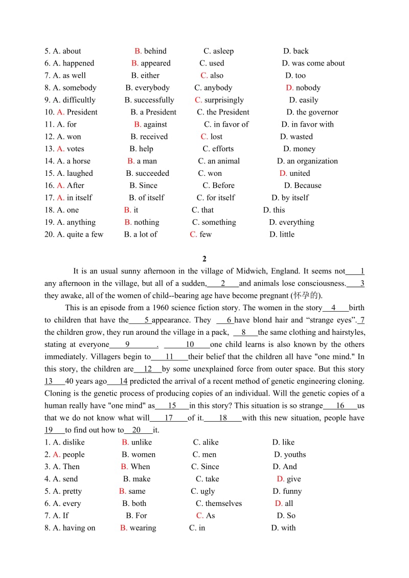 最新高中英语阅读理解专项练习及答案名师精心制作教学资料.doc_第2页