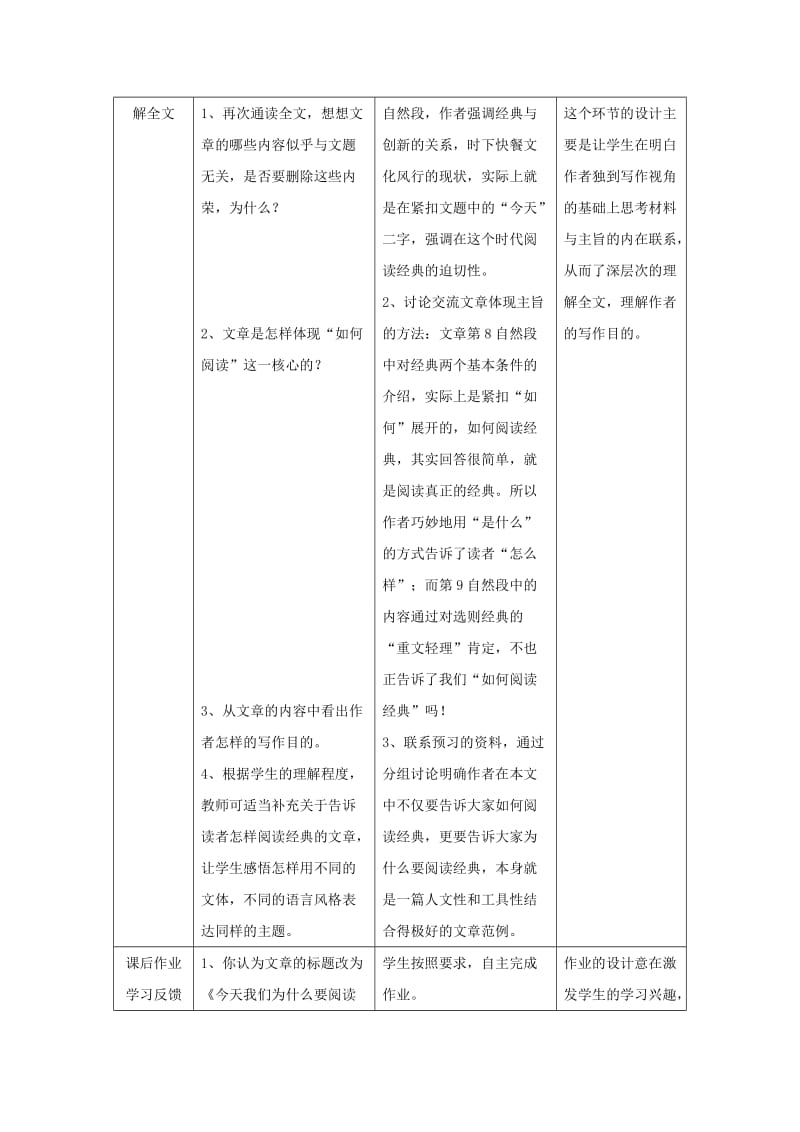 最新语文：4.15《今天我们如何阅读经典》教案（沪教版第五册）名师精心制作教学资料.doc_第3页