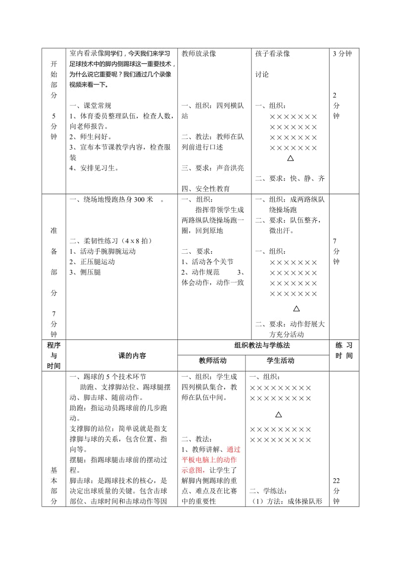 小学体育《足球脚内侧踢球》教案名师制作精品教学资料.doc_第2页